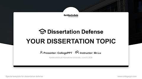 Karlshochschule International University Graduation Thesis Defense PPT Template