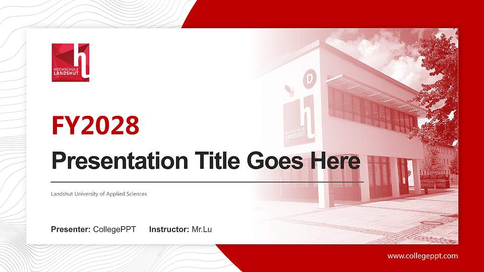 Landshut University of Applied Sciences Academic Presentation/Research Findings Report PPT Template16:9 ratio PPT effect preview image