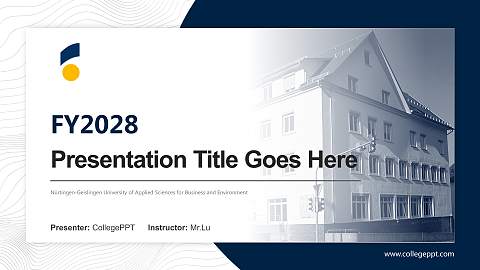 Nürtingen-Geislingen University of Applied Sciences for Business and Environment Academic Presentation/Research Findings Report PPT Template