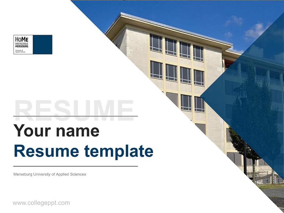 Merseburg University of Applied Sciences Resume PPT Template4:3 ratio PPT effect preview image5