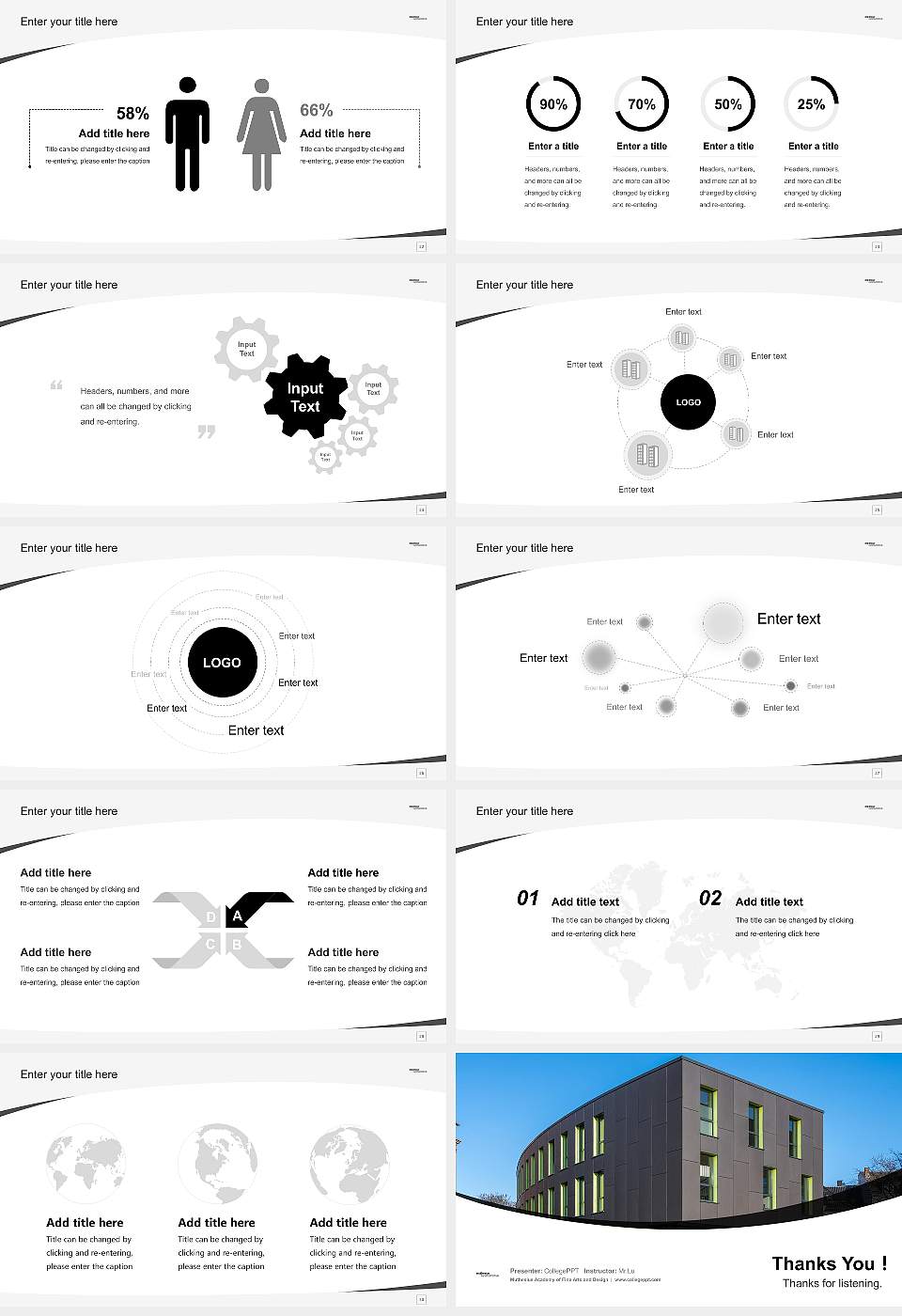 Muthesius Academy of Fine Arts and Design Course/Courseware Creation PPT Template16:9 ratio PPT effect preview image4