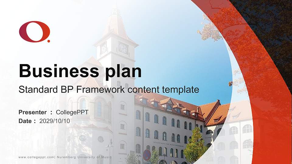 Nuremberg University of Music Competition/Entrepreneurship Contest PPT Template16:9 ratio PPT effect preview image