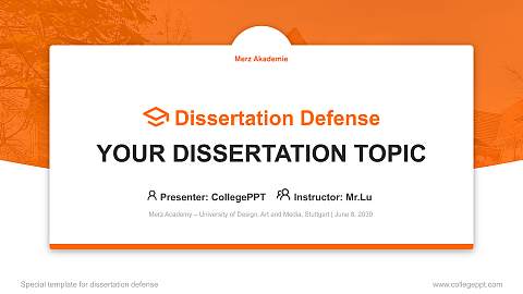 Merz Academy – University of Design, Art and Media, Stuttgart Graduation Thesis Defense PPT Template