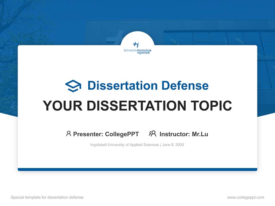 Ingolstadt University of Applied Sciences Graduation Thesis Defense PPT Template4:3 ratio PPT effect preview image7