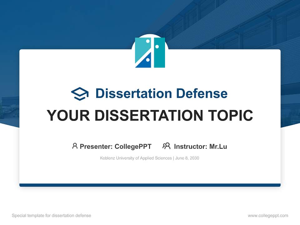 Koblenz University of Applied Sciences Graduation Thesis Defense PPT Template4:3 ratio PPT effect preview image7