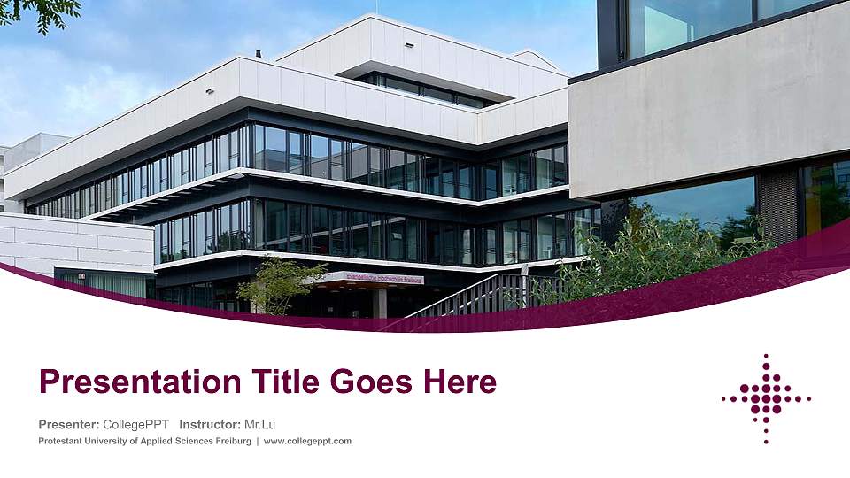 Protestant University of Applied Sciences Freiburg Course/Courseware Creation PPT Template16:9 ratio PPT effect preview image