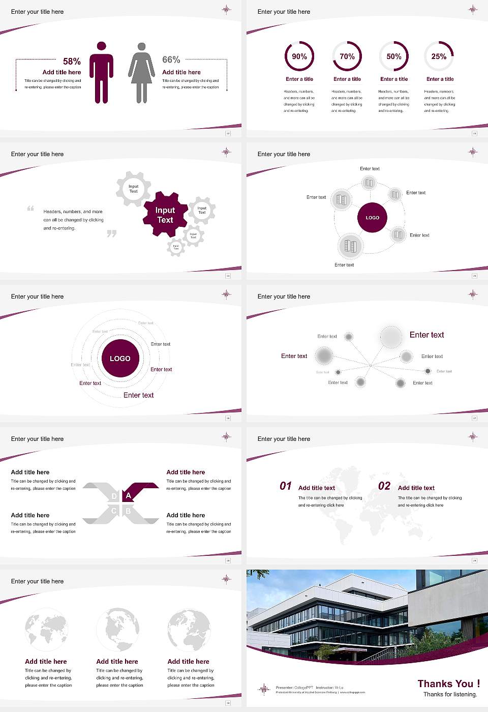 Protestant University of Applied Sciences Freiburg Course/Courseware Creation PPT Template16:9 ratio PPT effect preview image4