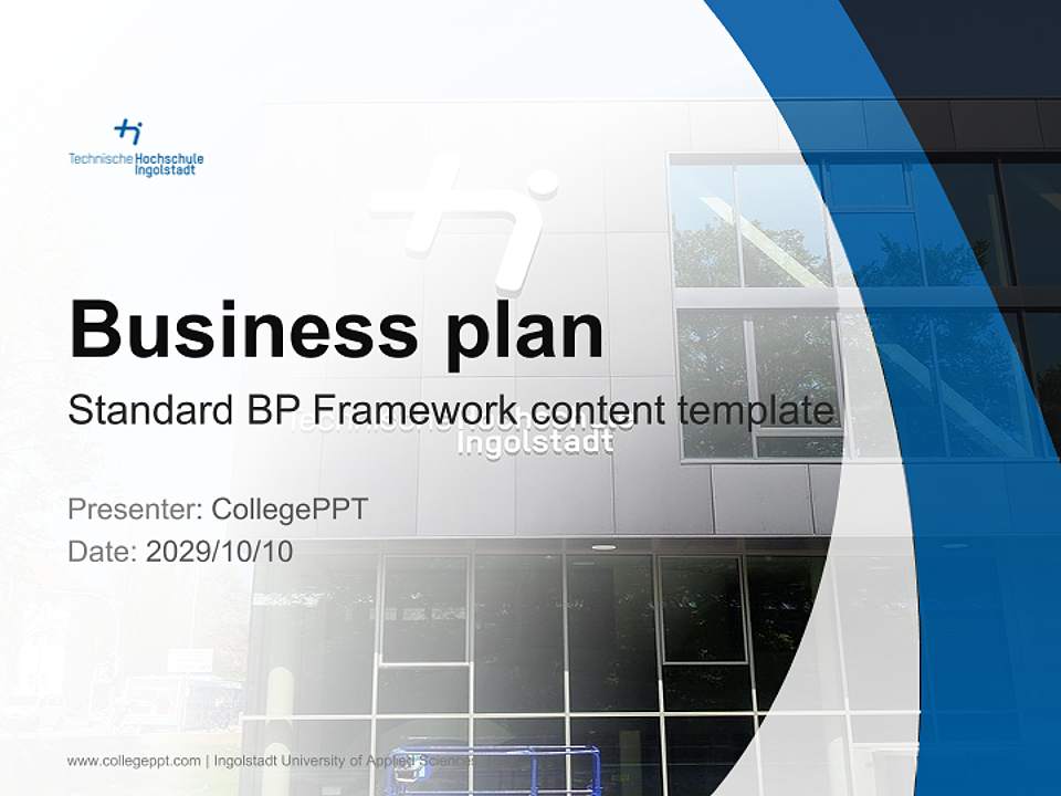 Ingolstadt University of Applied Sciences Competition/Entrepreneurship Contest PPT Template4:3 ratio PPT effect preview image9