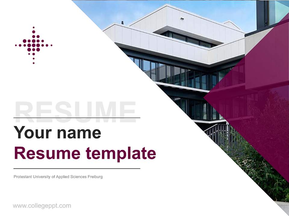 Protestant University of Applied Sciences Freiburg Resume PPT Template4:3 ratio PPT effect preview image5