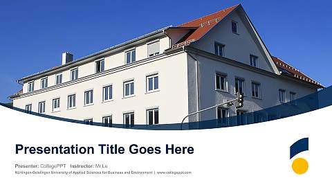 Nürtingen-Geislingen University of Applied Sciences for Business and Environment Course/Courseware Creation PPT Template
