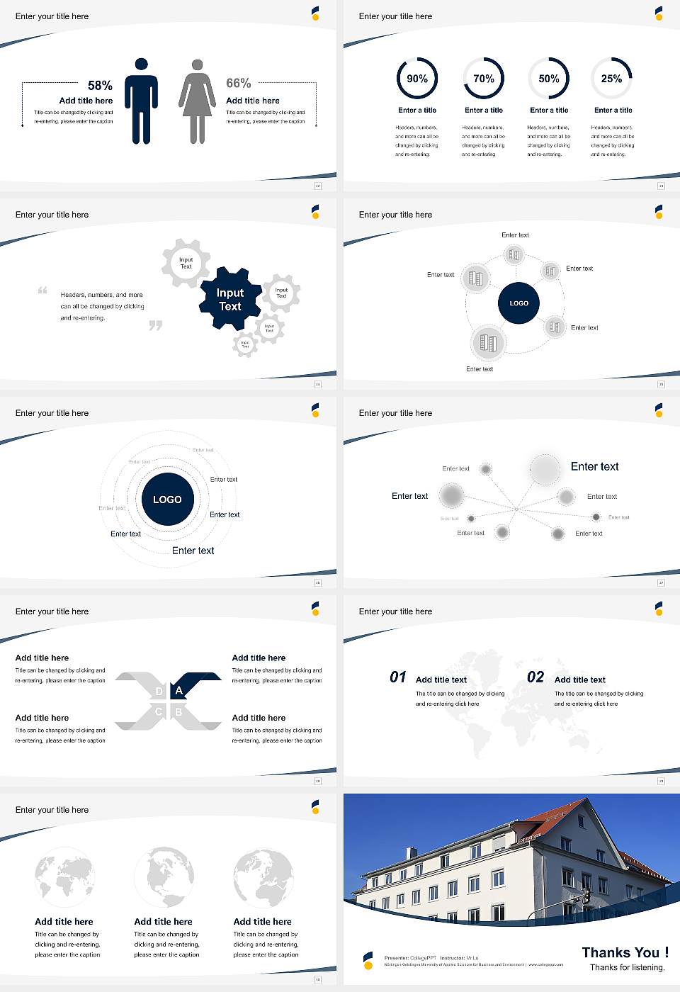 Nürtingen-Geislingen University of Applied Sciences for Business and Environment Course/Courseware Creation PPT Template16:9 ratio PPT effect preview image4