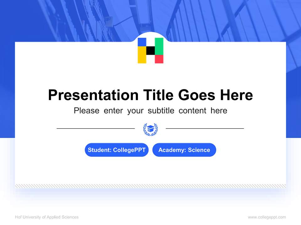 Hof University of Applied Sciences National Scholarship Defense PPT Template4:3 ratio PPT effect preview image4