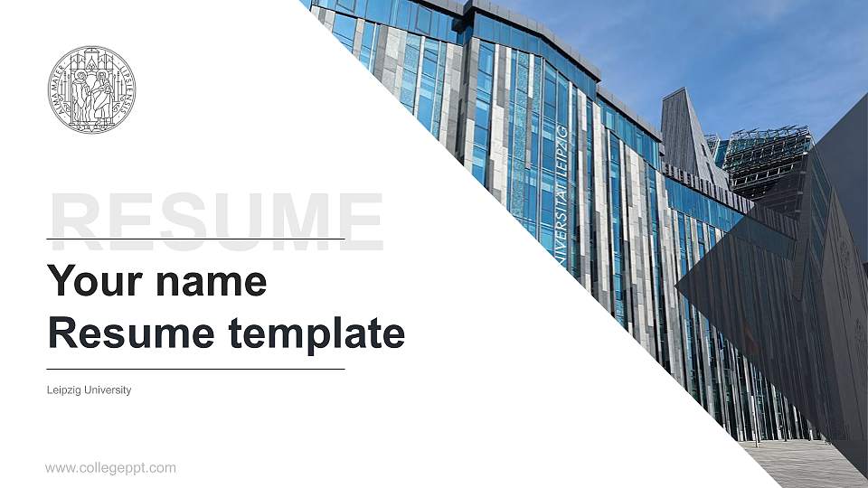 Leipzig University Resume PPT Template16:9 ratio PPT effect preview image