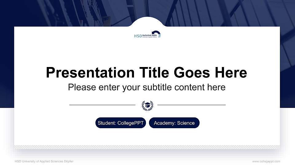 HSD University of Applied Sciences Döpfer National Scholarship Defense PPT Template16:9 ratio PPT effect preview image