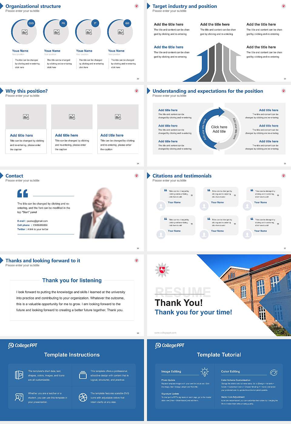 Police Academy of Lower Saxony Resume PPT Template16:9 ratio PPT effect preview image4