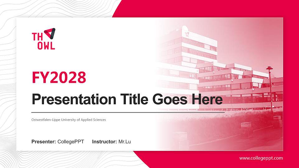Ostwestfalen-Lippe University of Applied Sciences Academic Presentation/Research Findings Report PPT Template16:9 ratio PPT effect preview image