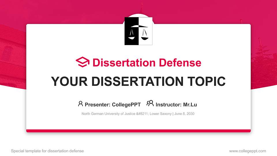 North German University of Justice – Lower Saxony Graduation Thesis Defense PPT Template16:9 ratio PPT effect preview image