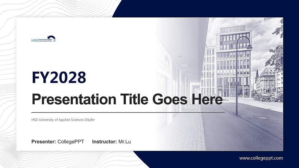 HSD University of Applied Sciences Döpfer Academic Presentation/Research Findings Report PPT Template16:9 ratio PPT effect preview image