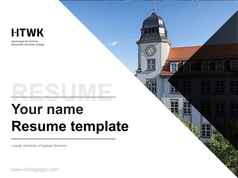 Leipzig University of Applied Sciences Resume PPT Template4:3 ratio PPT effect preview image5
