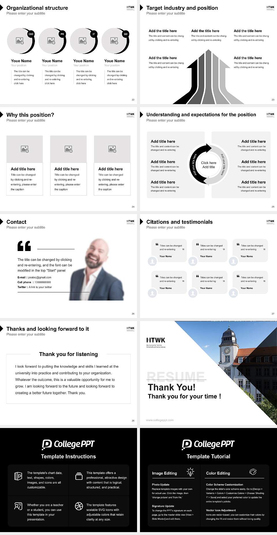 Leipzig University of Applied Sciences Resume PPT Template4:3 ratio PPT effect preview image4