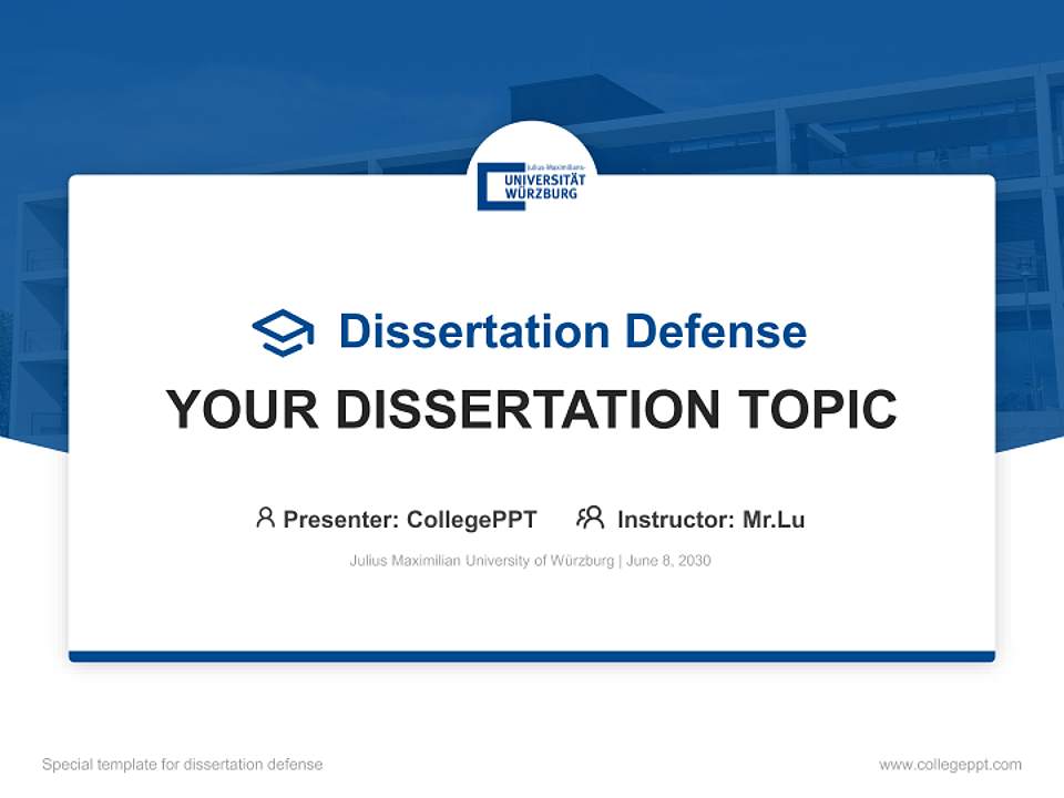 Julius Maximilian University of Würzburg Graduation Thesis Defense PPT Template4:3 ratio PPT effect preview image7