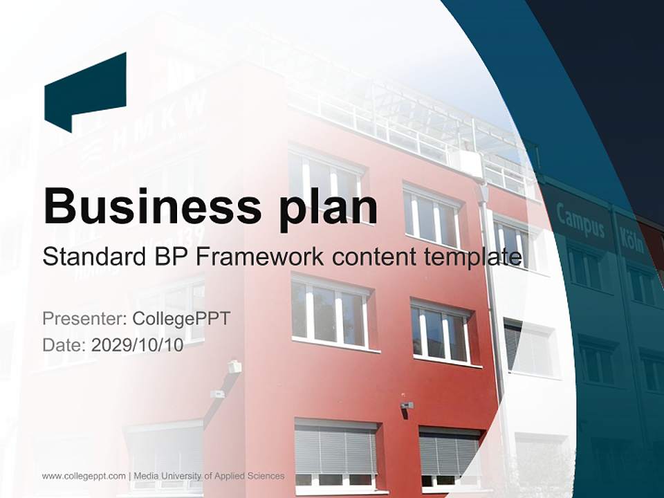 Media University of Applied Sciences Competition/Entrepreneurship Contest PPT Template4:3 ratio PPT effect preview image9