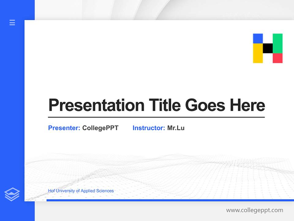 Hof University of Applied Sciences Thesis Proposal/Graduation Defense PPT Template4:3 ratio PPT effect preview image5