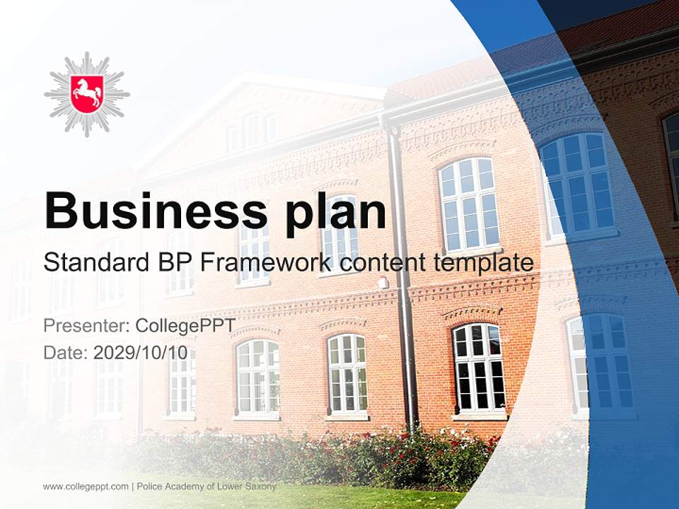 Police Academy of Lower Saxony Competition/Entrepreneurship Contest PPT Template4:3 ratio PPT effect preview image9