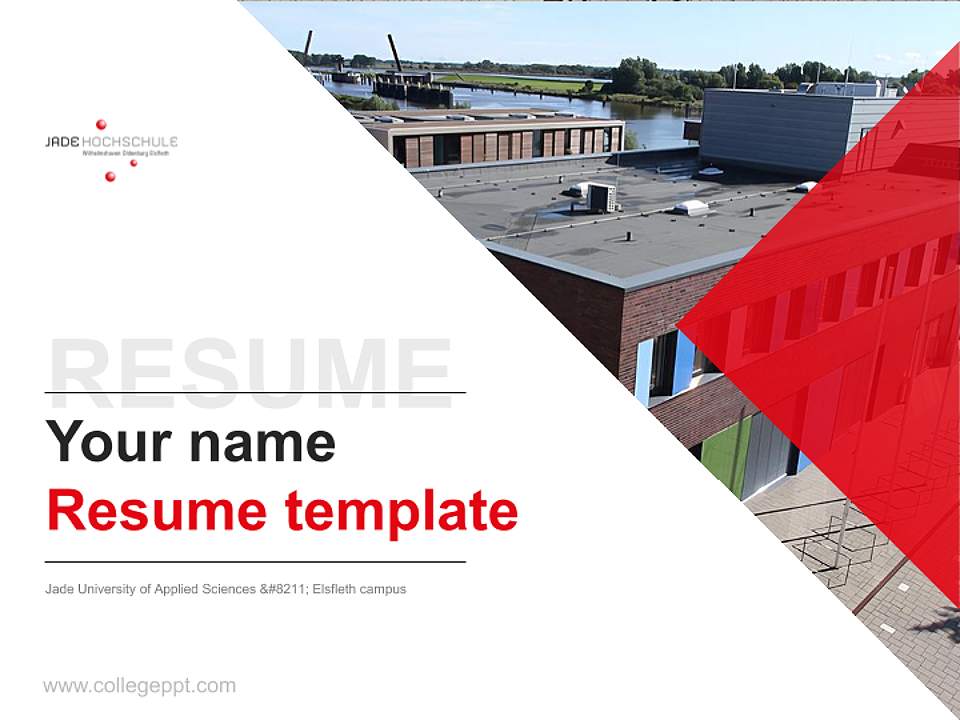 Jade University of Applied Sciences – Elsfleth campus Resume PPT Template4:3 ratio PPT effect preview image5
