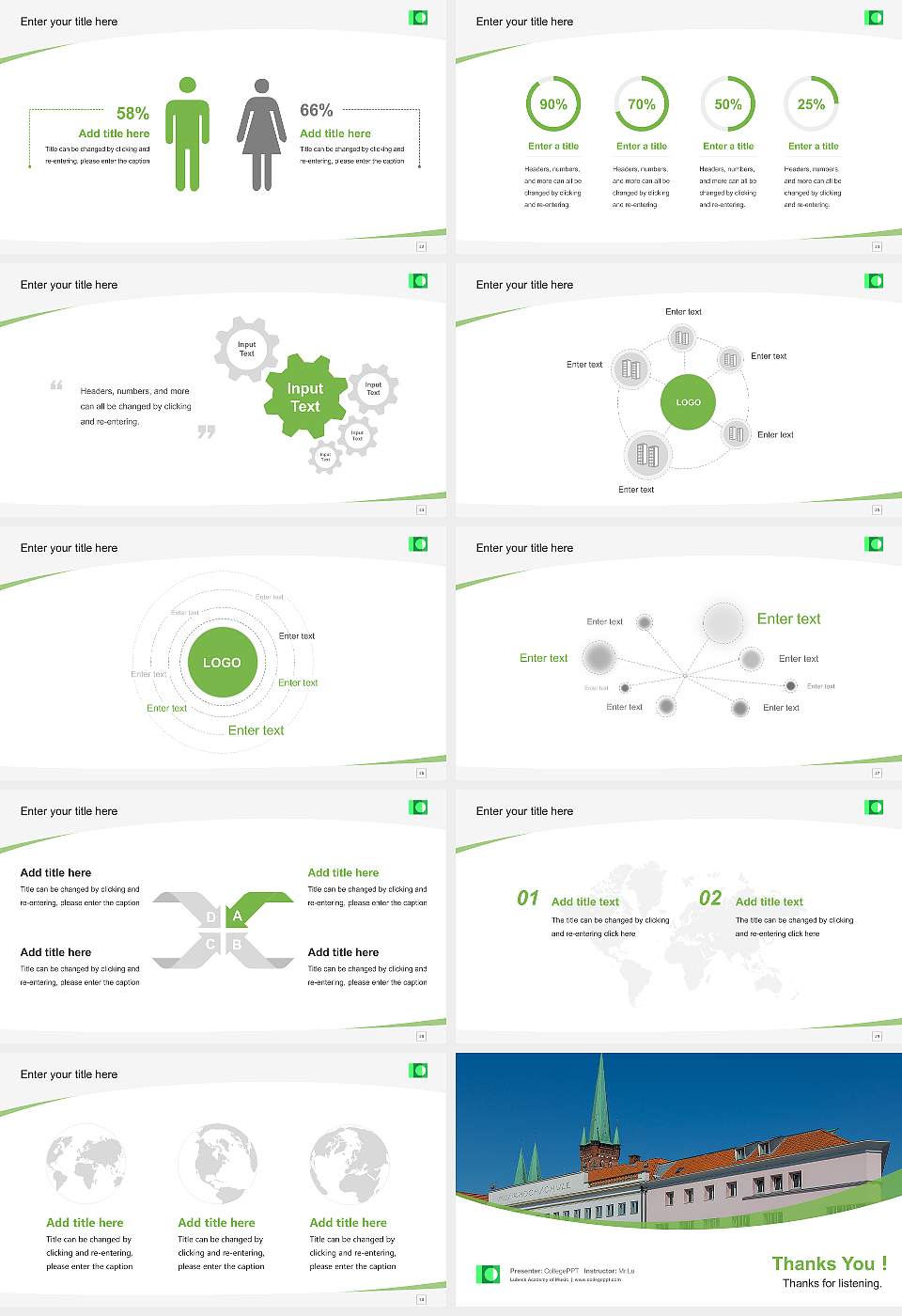 Lübeck Academy of Music Course/Courseware Creation PPT Template16:9 ratio PPT effect preview image4
