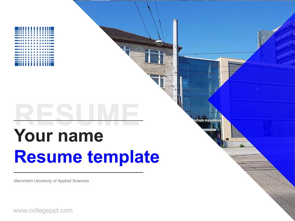 Mannheim University of Applied Sciences Resume PPT Template4:3 ratio PPT effect preview image5