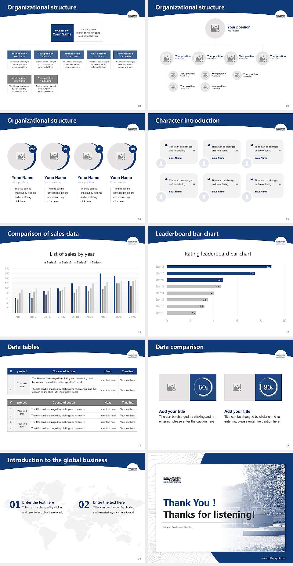 Münster Academy of Fine Arts Academic Presentation/Research Findings Report PPT Template4:3 ratio PPT effect preview image4