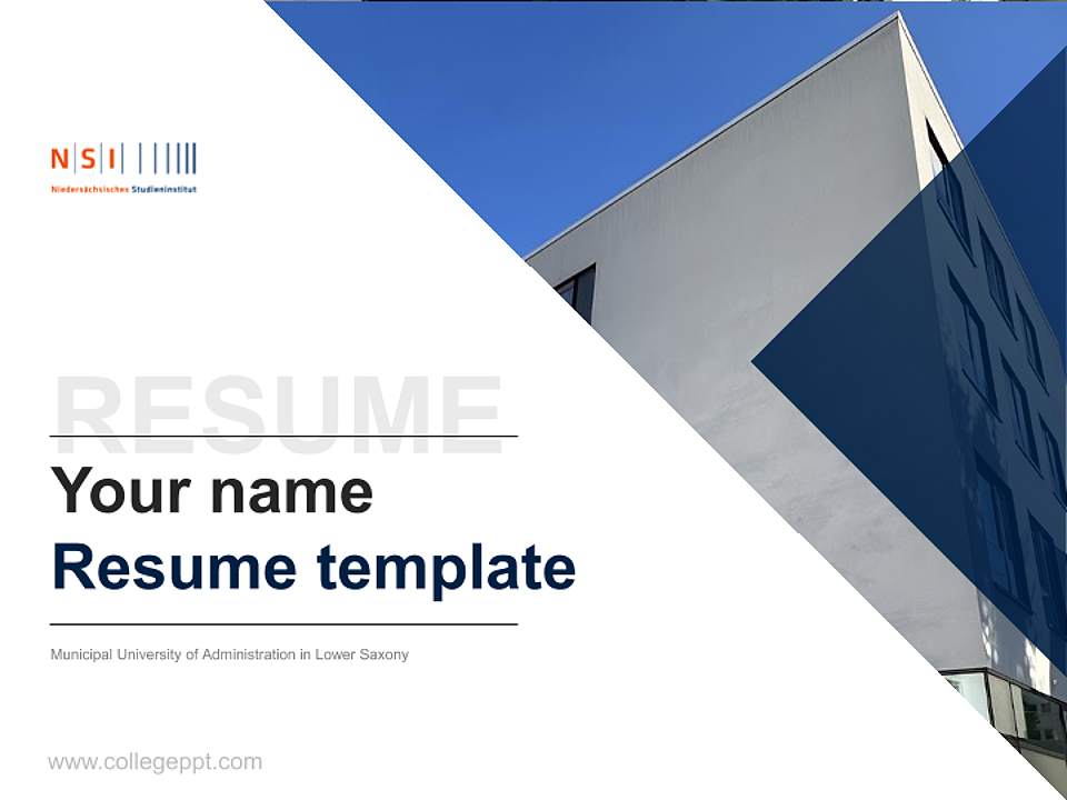 Municipal University of Administration in Lower Saxony Resume PPT Template4:3 ratio PPT effect preview image5