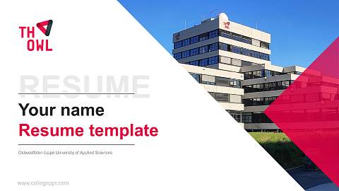 Ostwestfalen-Lippe University of Applied Sciences Resume PPT Template