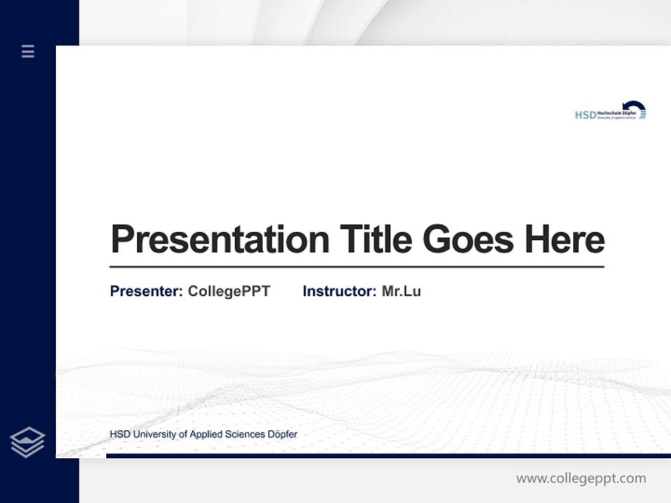 HSD University of Applied Sciences Döpfer Thesis Proposal/Graduation Defense PPT Template4:3 ratio PPT effect preview image5