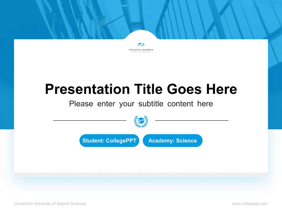 Osnabrück University of Applied Sciences National Scholarship Defense PPT Template4:3 ratio PPT effect preview image4