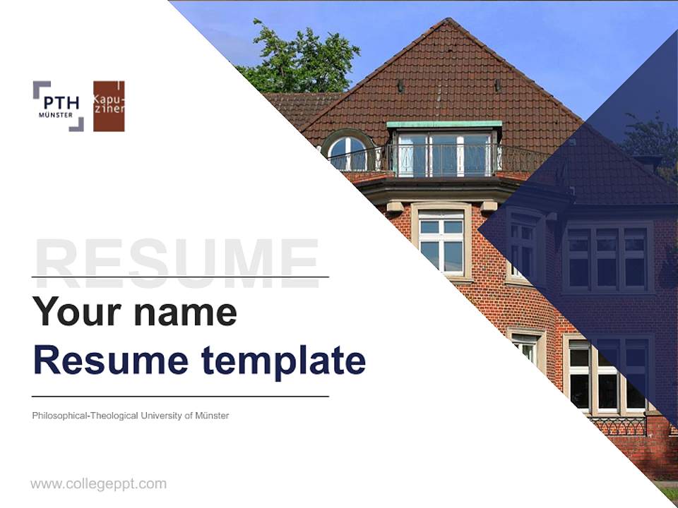 Philosophical-Theological University of Münster Resume PPT Template4:3 ratio PPT effect preview image5