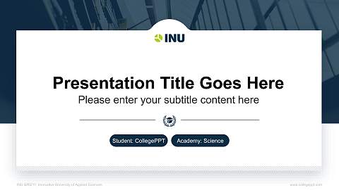 INU – Innovative University of Applied Sciences National Scholarship Defense PPT Template
