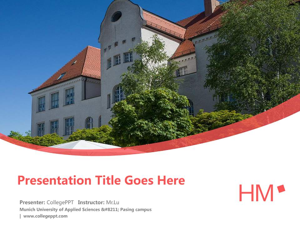 Munich University of Applied Sciences – Pasing campus Course/Courseware Creation PPT Template4:3 ratio PPT effect preview image5