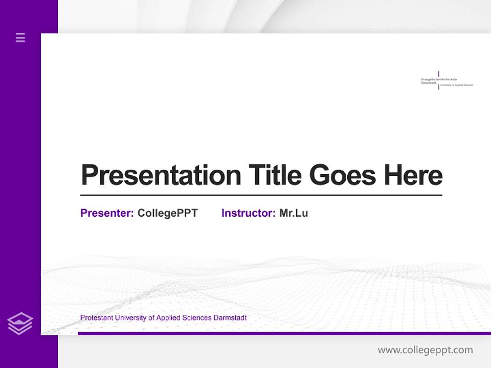 Protestant University of Applied Sciences Darmstadt Thesis Proposal/Graduation Defense PPT Template4:3 ratio PPT effect preview image5