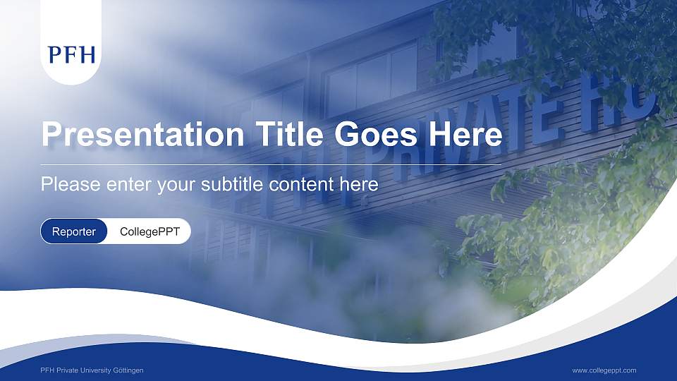 PFH Private University Göttingen Lecture Sharing and Networking Event PPT Template16:9 ratio PPT effect preview image