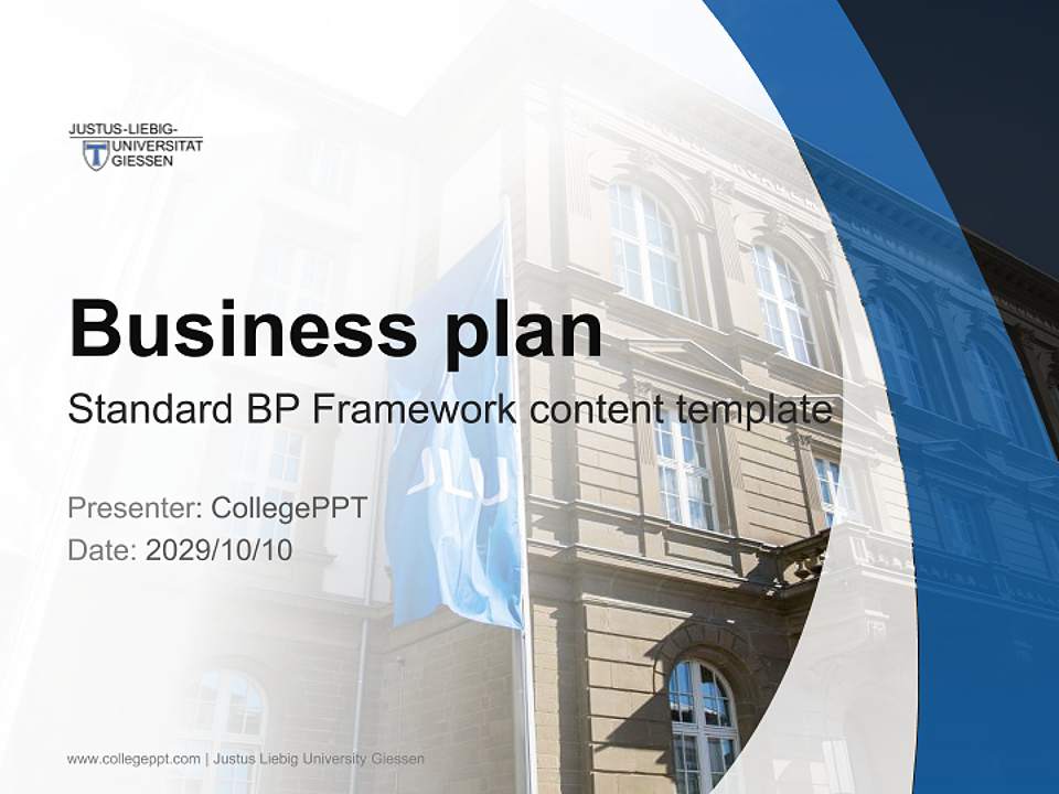 Justus Liebig University Giessen Competition/Entrepreneurship Contest PPT Template4:3 ratio PPT effect preview image9