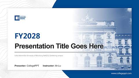 Julius Maximilian University of Würzburg – Sanderring campus Academic Presentation/Research Findings Report PPT Template