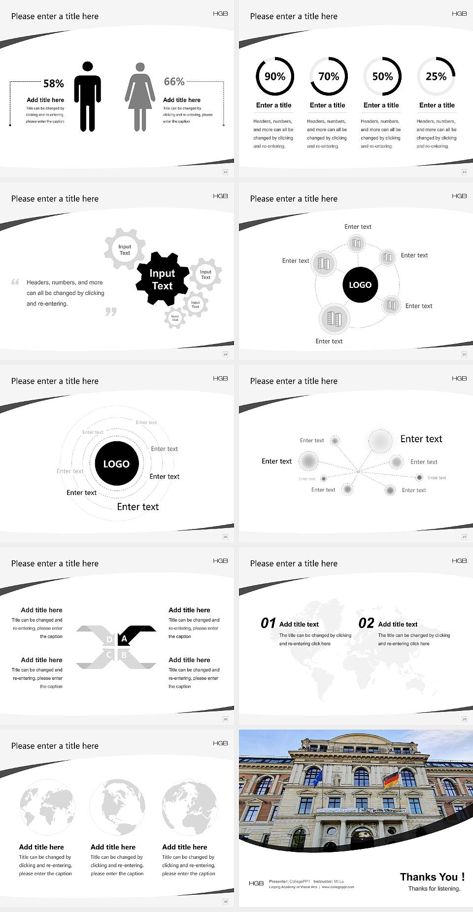 Leipzig Academy of Visual Arts Course/Courseware Creation PPT Template4:3 ratio PPT effect preview image4