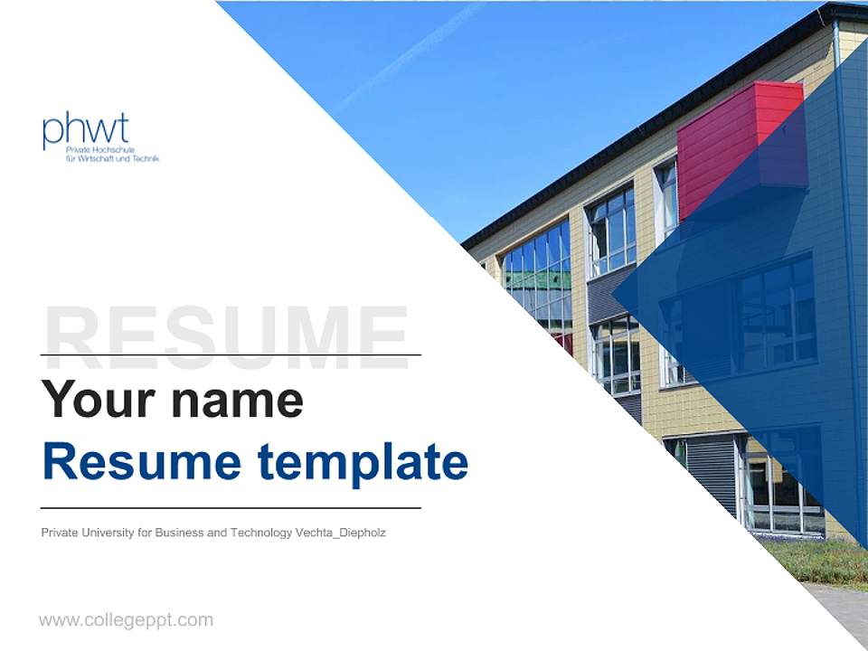 Private University for Business and Technology Vechta_Diepholz Resume PPT Template4:3 ratio PPT effect preview image5