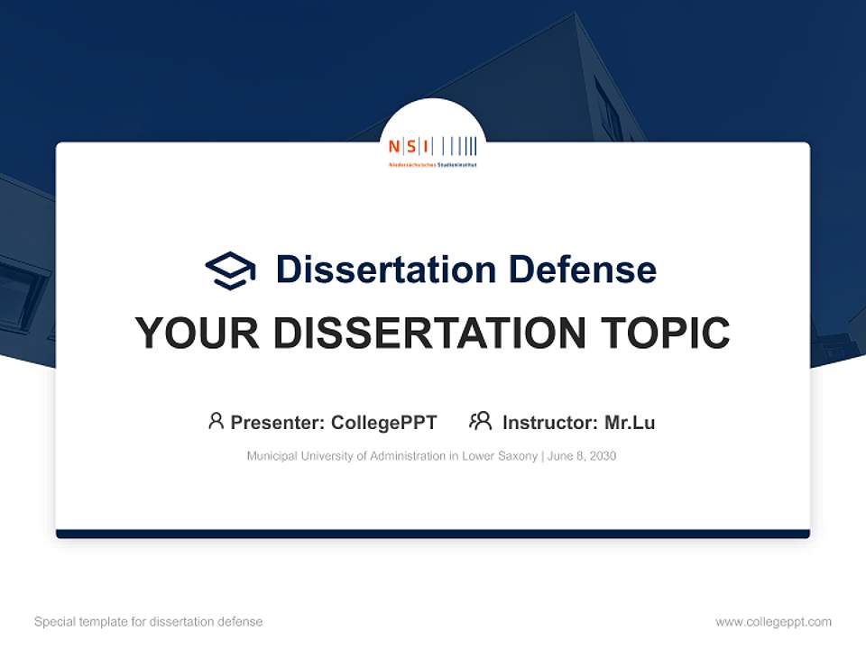 Municipal University of Administration in Lower Saxony Graduation Thesis Defense PPT Template4:3 ratio PPT effect preview image7