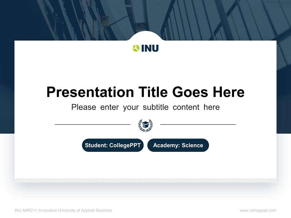 INU – Innovative University of Applied Sciences National Scholarship Defense PPT Template4:3 ratio PPT effect preview image4