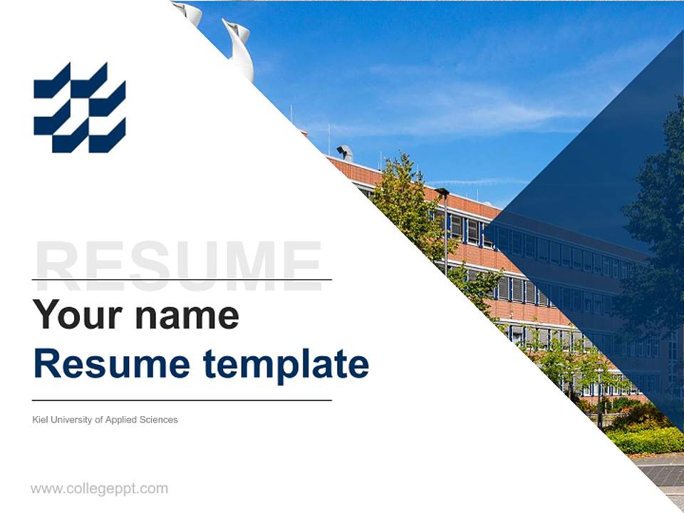 Kiel University of Applied Sciences Resume PPT Template4:3 ratio PPT effect preview image5