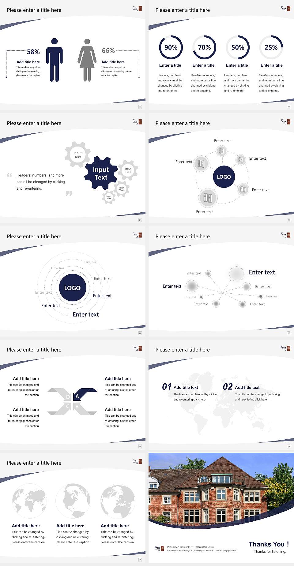 Philosophical-Theological University of Münster Course/Courseware Creation PPT Template4:3 ratio PPT effect preview image4