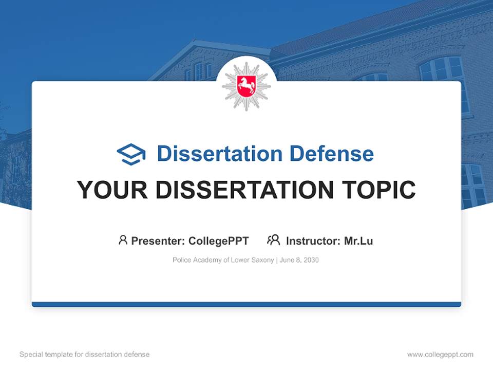 Police Academy of Lower Saxony Graduation Thesis Defense PPT Template4:3 ratio PPT effect preview image7
